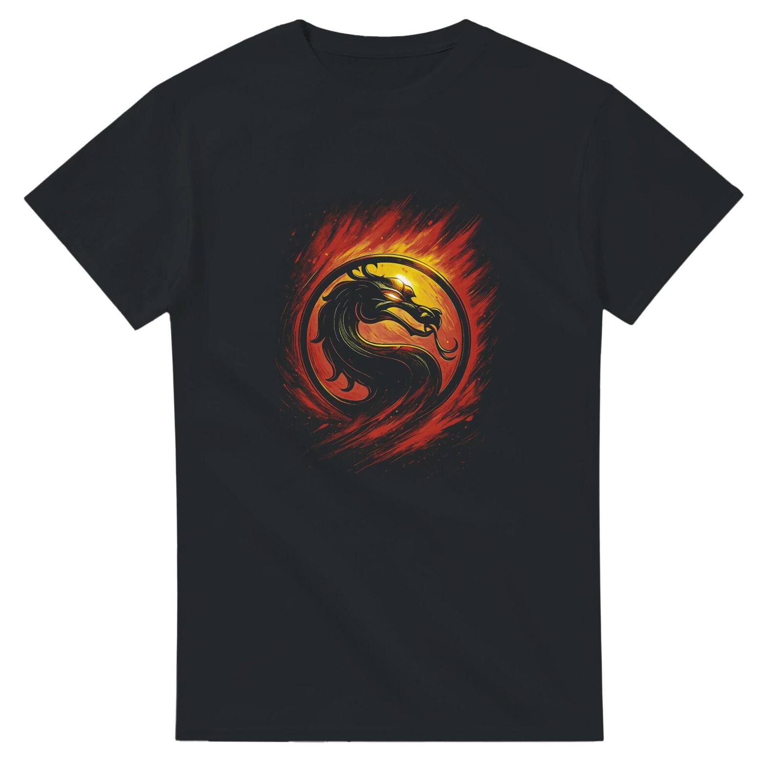 Mortal Kombat Halftone Heavyweight Unisex Crewneck T shirt | Gildan® 5000 3XL