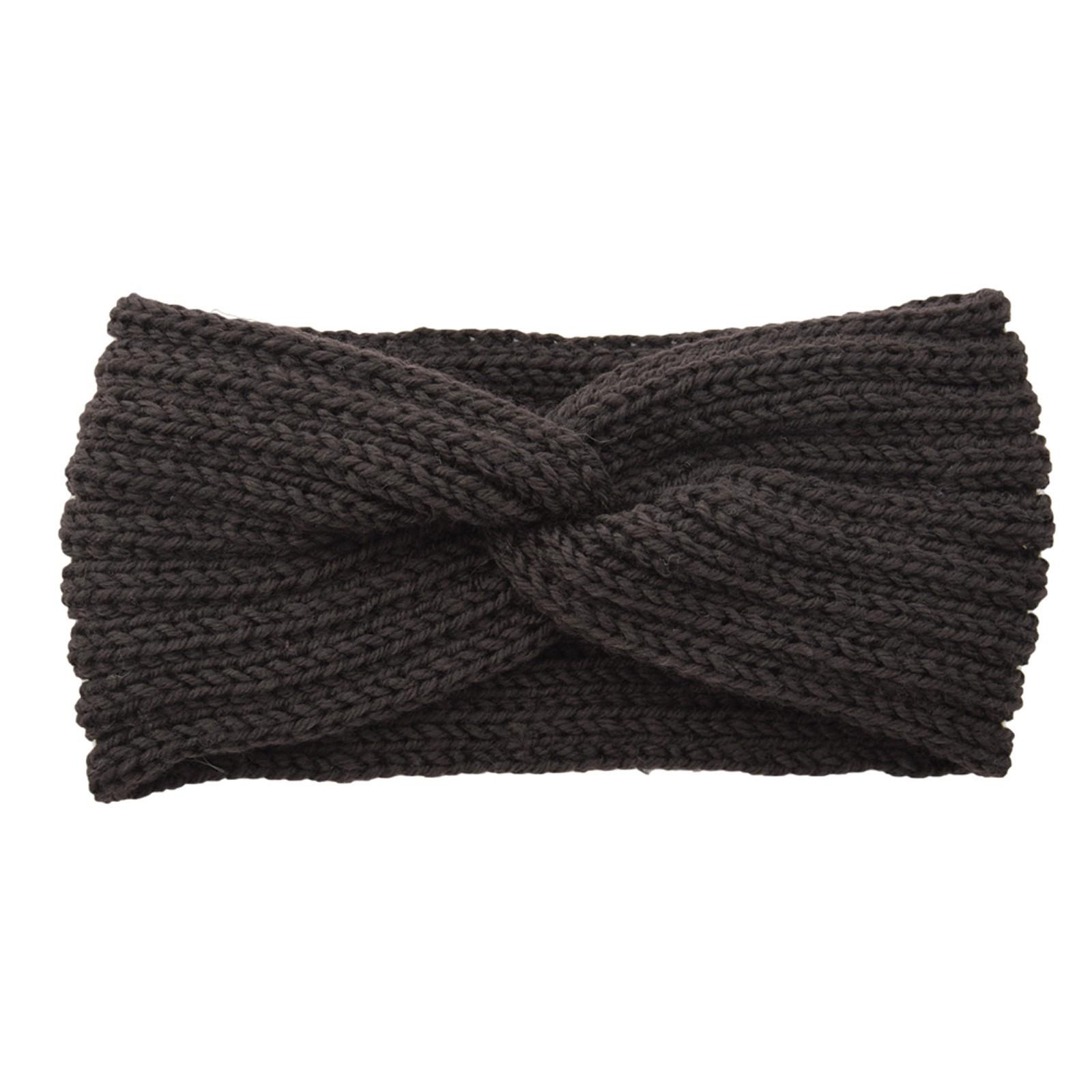 Knitted Cross Twist Yarn Headband Ear Warmer Winter Knitted Head Wrap for Women and Men Warm Soft Stretchable Knit Headband One size кофейный