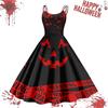 Women's Casual Halloween Printed Suspender Vintage Dress