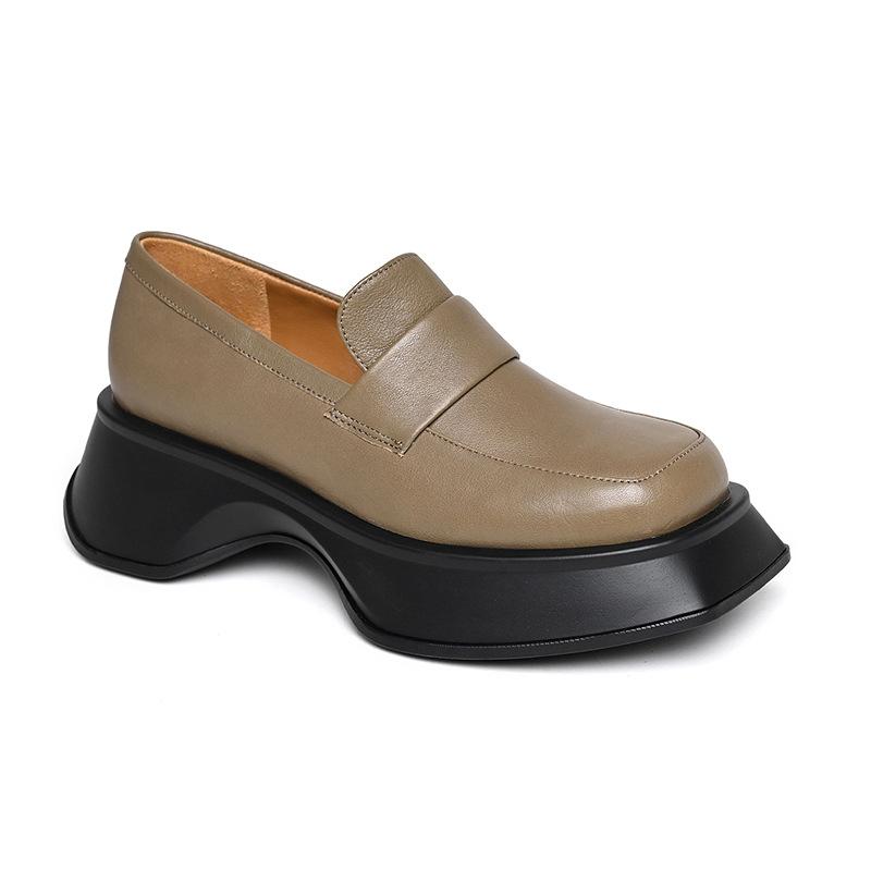 Новые повседневные женские туфли на толстой подошве с мягкой подошвой новый академический стиль однопедальный стиль небольшие кожаные туфли 35 7669₽