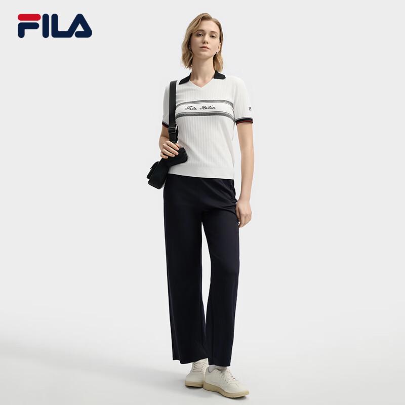 Fila Women's V-Neck Short Sleeve Knitted Top