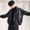 Men Short Pu Leather Jacket Slim Fit Motorcycle Pilot Style Winter Outerwear