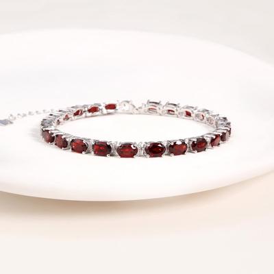 Elegant Bracelet with Natural Garnet Amethyst Peridot Citrine In 925 Sterling Silver, Fine Jewelry for Anniversary Wedding Party,best Gift for Women