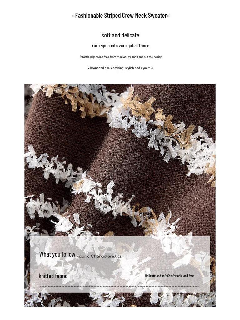 Women's Casual Color Block Striped Knit Cardigan