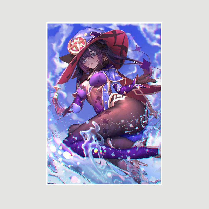 Genshin Impact Series Posters White Paper Anime Girl Poster Mural Home Decor Study Bedroom Bar Cafe Decoration Painting Wall Art Prints
