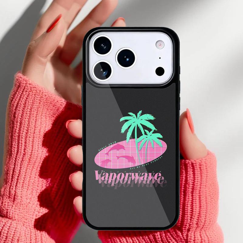 80s Retrowave Neon Palms Tree Phone Case for iPhone 17 16 15 14 13 Pro Max Back Cover for 12 11 Pro Coque
