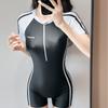 Polyester Swimsuit Women's One-piece Training Professional Swimsuit Conservative Racing One-piece Meat-covering and Thin Swimsuit