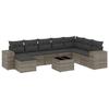 VidaXL 9 Piece Garden Lounge Set with Cushions, Patio Sofas, Patio Furniture Set, Outdoor Furniture, Grey 3222969
