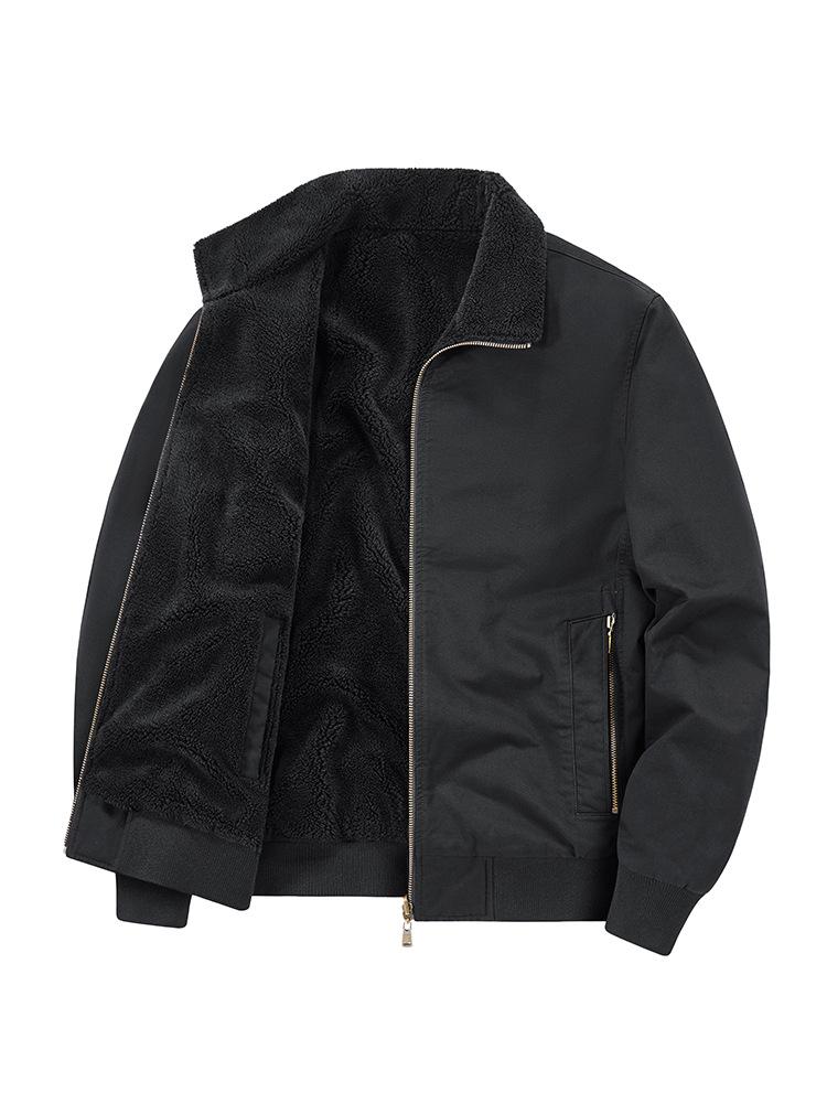 Herren Doppelseitige Air Force Pilotenjacke - Warm mit Samtfutter, Dicke Reine Baumwolle, Herbst/Winter Oberbekleidung