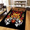 Dark Street Skull Pattern Square Carpet,Area Rug,Carpet Rug for Living Room Bedroom Sofa Playroom Decor,Non-slip Floor Mat,Holiday Birthday Gifts