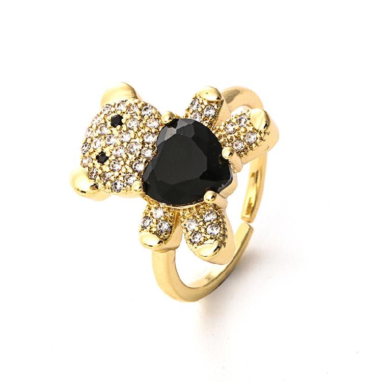 

Colored Crystal Heart-shaped Opening Adjustable Ring Handmade Jewelry Party Gift 1