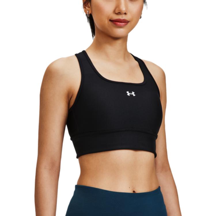 Under Armour Solid Cross-Back Medium Support Sports Bra Women underwear Black 1377916-001