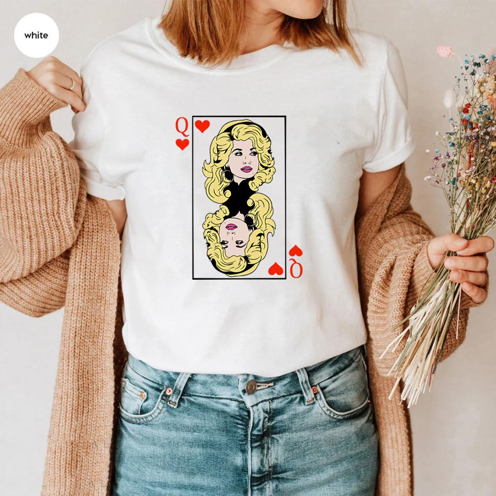 Dolly Parton Tee Dolly Playing Card Tshirt DollyInspired Shirt Queen of Hearts Queen of Dolly Shirt Country Music Shirt Dolly