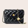Leather Shoulder Bag New Diamond Chain Bag Women's Messenger Bag Fashionable Versatile Leather Women's Bag