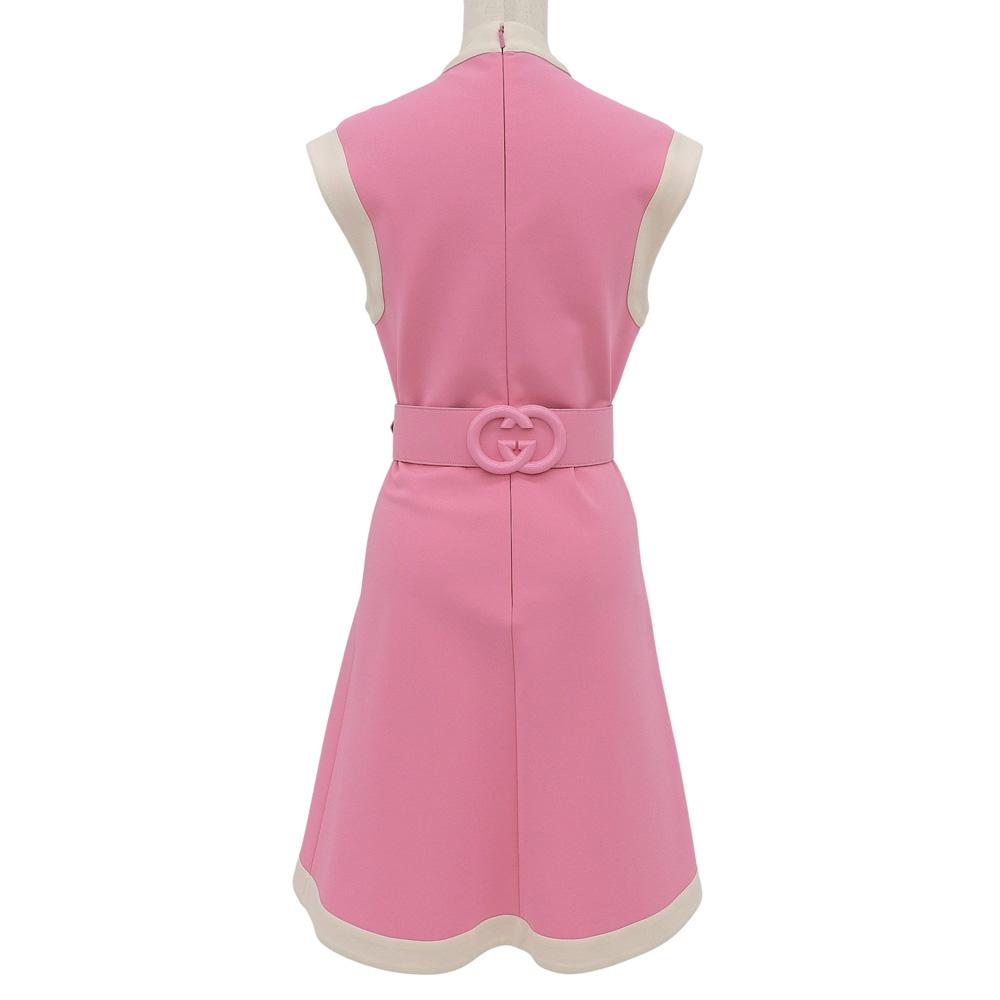GUCCI Excellent condition GG belt jersey sleeveless dress, women's, pink, size S, 515533, 18K stainless steel dress S pinkUsed