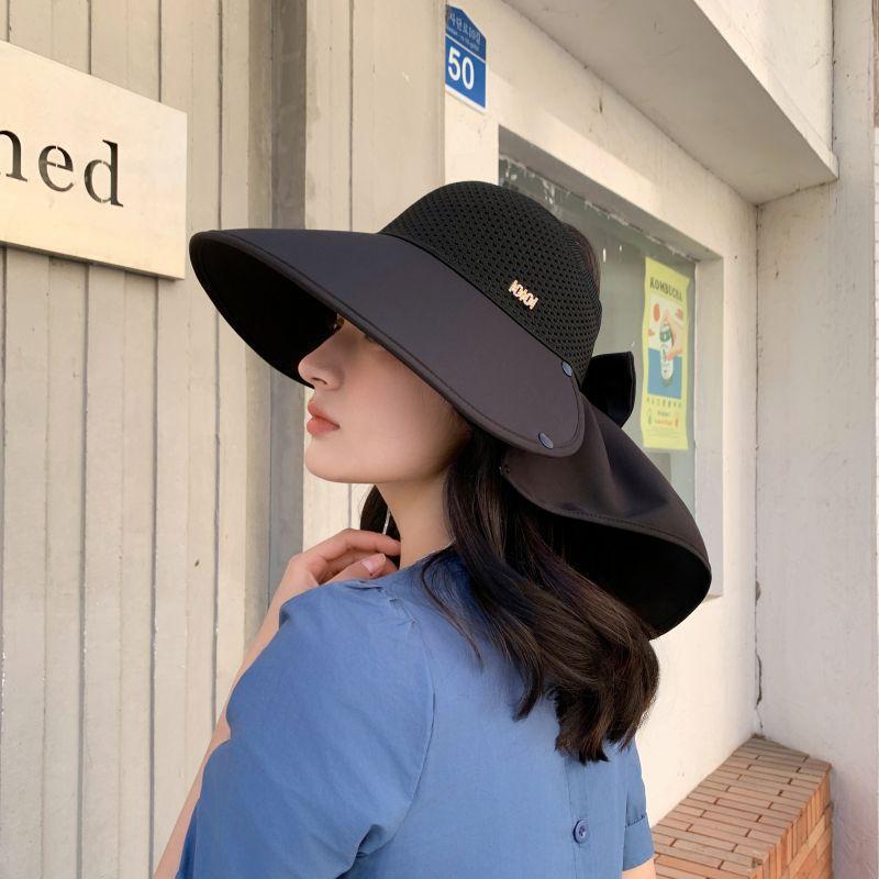 Spring and Summer New Outdoor Sunshade Straw Hat Women's Full Bucket Hat Big Brim Sun Hat Face Covering Cycling Sun Protection Hat