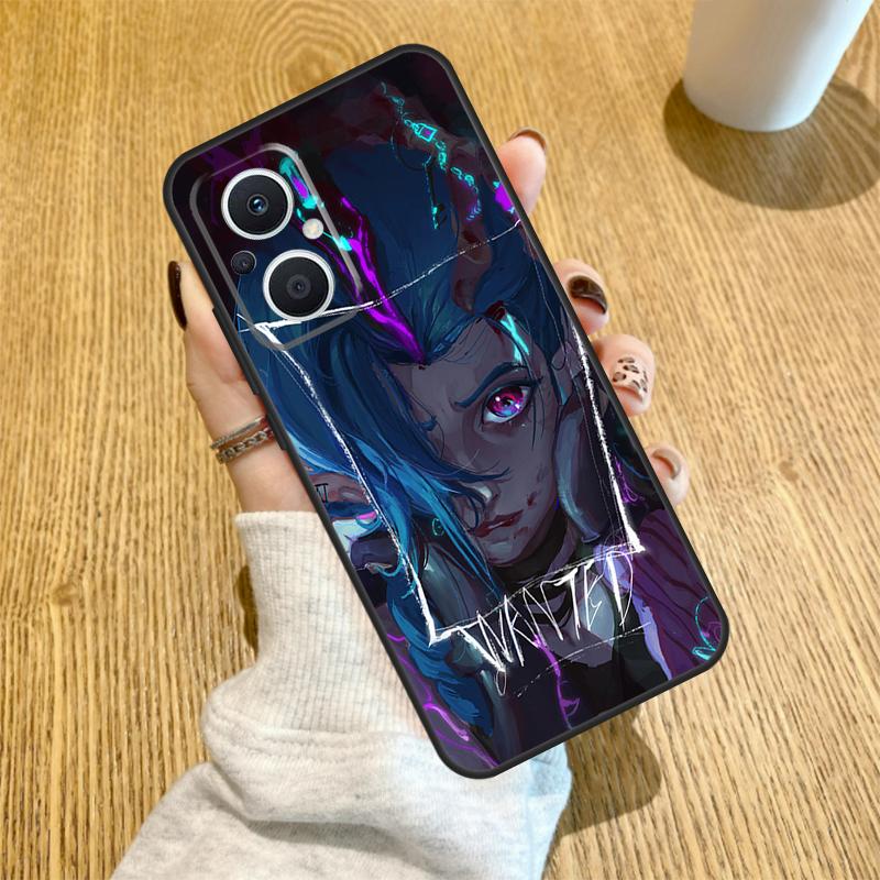 Arcane Jinx Vi Anime Case For OPPO Find X6 X5 X3 X2 Pro Lite Neo Reno 7 3 4 5 6 8 Lite 8T 2Z 4Z 5Z Cover Coque
