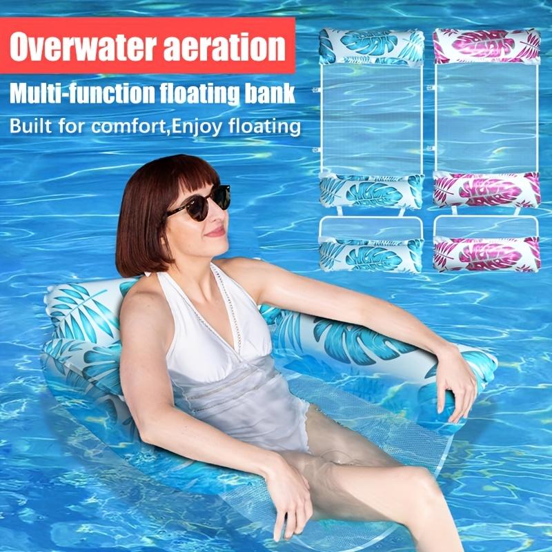 Inflatable Pool Float Hammock for Adults,Multi-Purpose PVC Water Float Bed Lounge Chair,Detachable 3-Row,Inflator Not Included