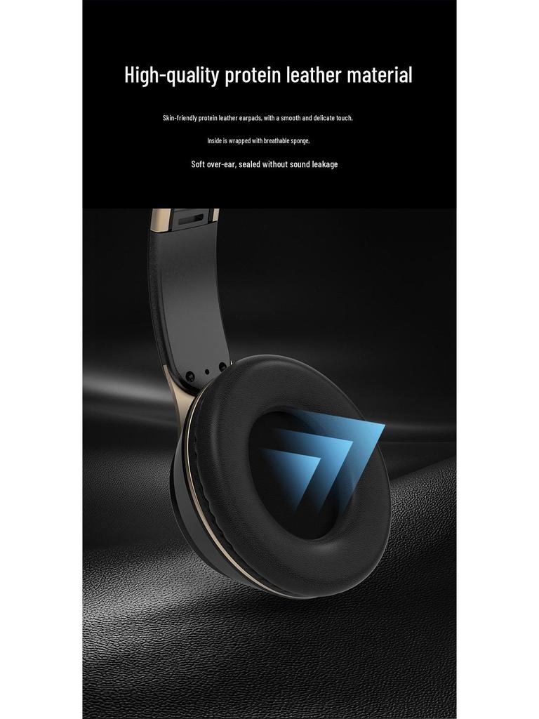 Foldable Over-Ear Bluetooth Headphones with Heavy Bass and Card Slot