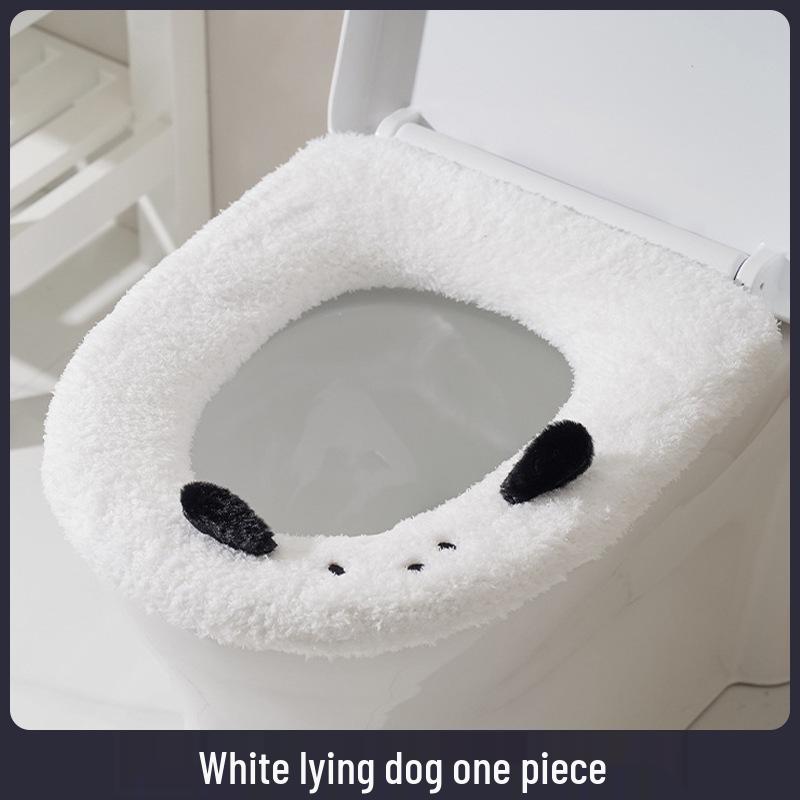 2025 Thick Velvet Plus Size Plush Toilet Seat Cushion - Warm, Washable, O-Shape Winter Cover