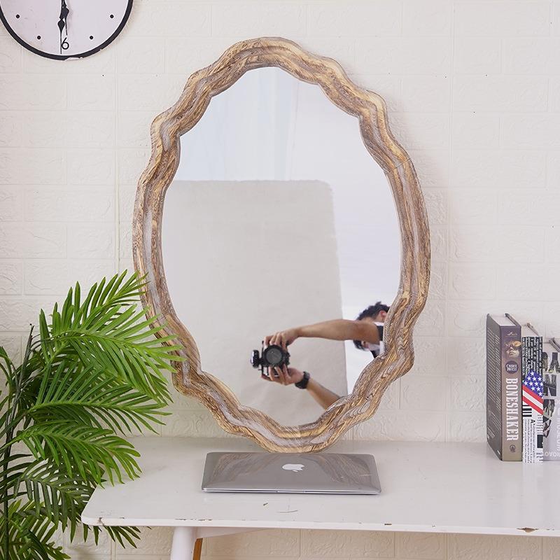 Decorative Mirror Wood Mirrors Modern Large Bedroom Wall Mirror Luxury Elegant Aesthetic Living Room Mirrors Home Decorations