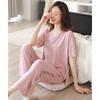 Pajamas Ladies Summer Modal Short Sleeves Long Pants Middle-aged Mom Loungewear Summer Thin Loose Large Size Suit