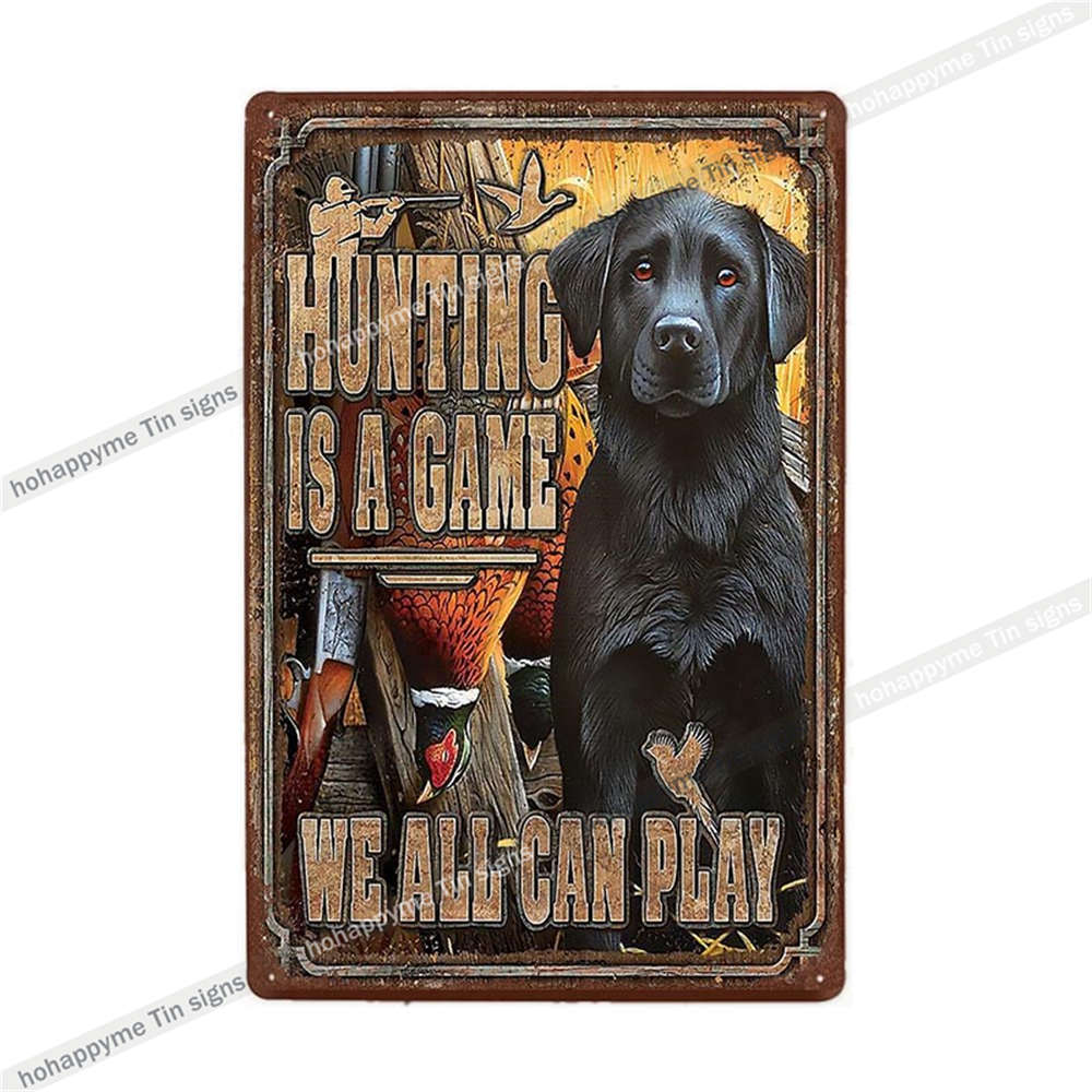 Jagd Metallschild Blechschild Retro Jäger Plakette Eisenmalerei Jagd Poster Geschäft Vintage Wandkunst Dekoration Heimschilder 20x30cm