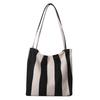 Stylish Urban Stripe Canvas Tote Bag Large Capacity Summer Shoulder Bag For Women 2022