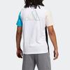 Adidas Color Block Print Logo Basketball Short Sleeve T-Shirt Men Tops Black GP4021