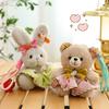 13Cm Sweet Cute Plush Bear Trinkets Rabbit Key Ring Fashion Jewelry Keychain Bag Pendant Birthday Gift Bag Decor