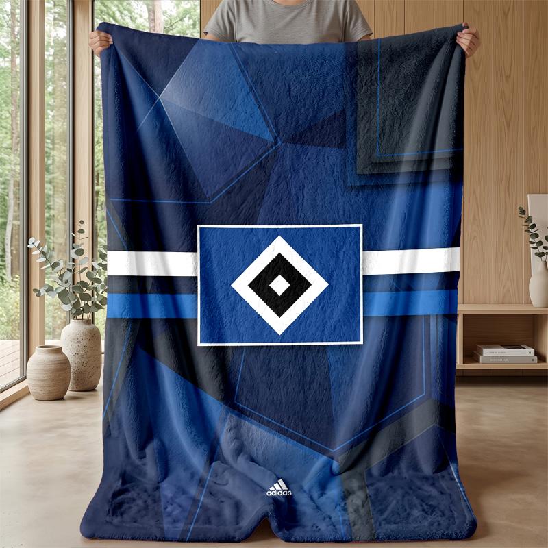 Hamburger SV Football Print Flannel Blanket, Soft Warm Lightweight Throw Blanket for Sofa Bed Camping