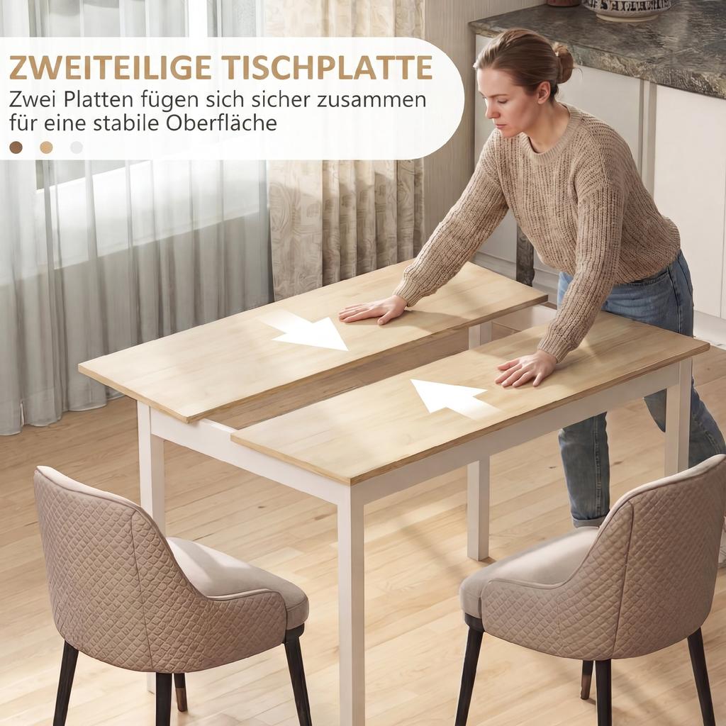 Four-Seater Farmhouse-Style Wooden Table