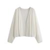 Cardigan Tricoté pour Femme Haut à Manches Longues Été Fille Ronde Chemise Climatisée Veste Protectrice du Soleil