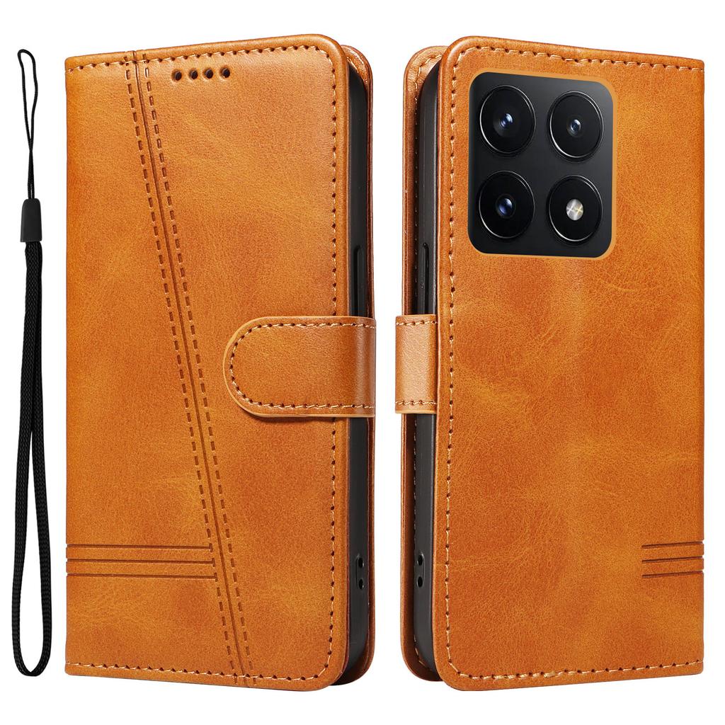 For Xiaomi 14T Case Flip Wallet T-Shape Lines Leather Phone Cover