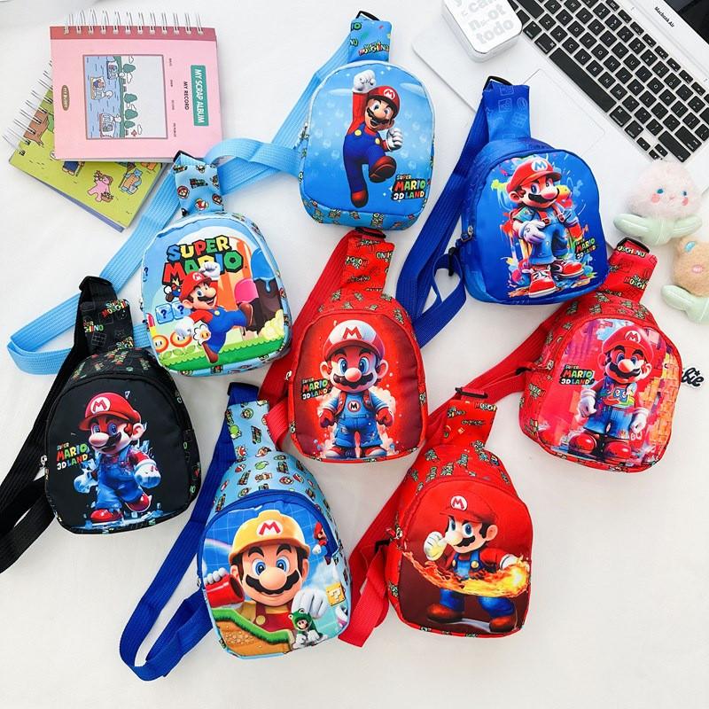 Cartoon Super Mario Bros Pattern Kids Single Shoulder Crossbody Chest Bag Gift