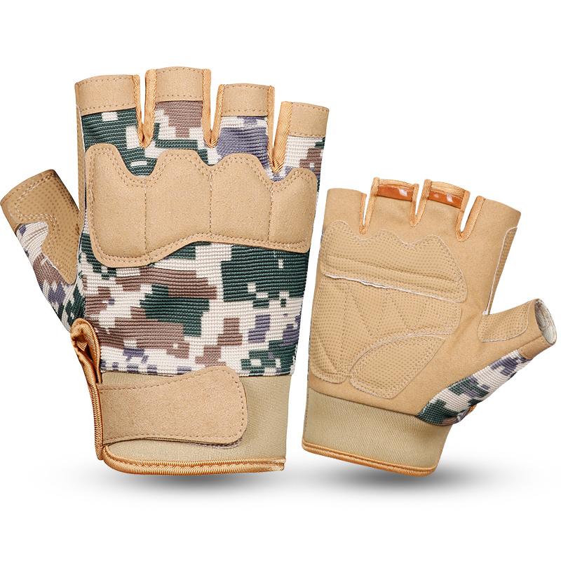 High Quality Camouflage Fingerless Lifting Accessories Weightlifting Training Fitness Gloves for Men