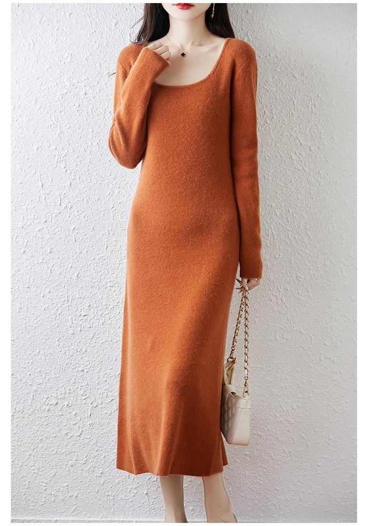 2026 Women's U-Neck High-Waist Loose Slimming Knit Cashmere Sweater
