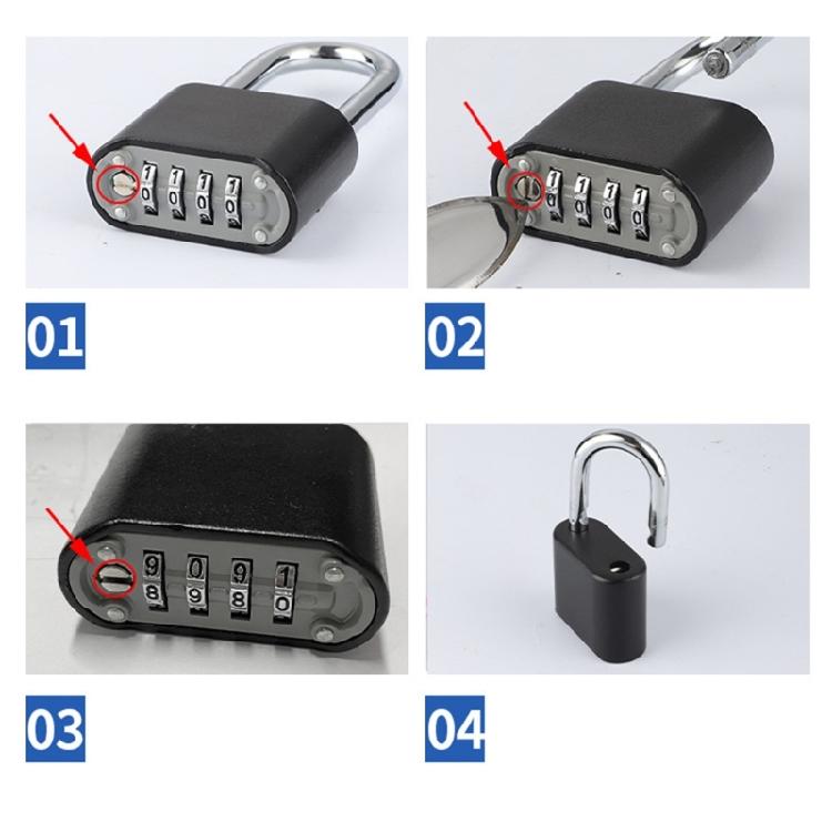 Zinc Alloy Combination Lock Solid Body with Stylish Steel Shackles Portable Accessory for Multipurpose Security