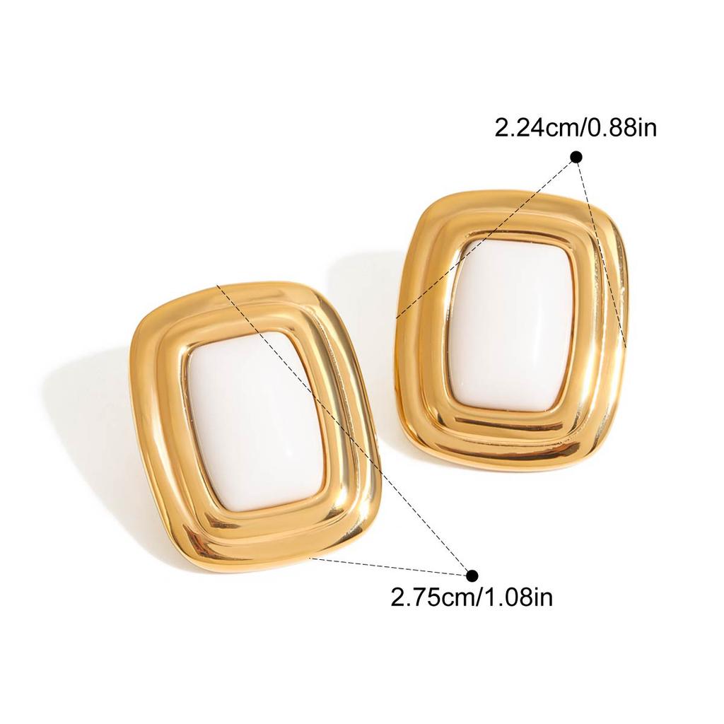 Yori Fashion Stainless Steel Stone Party Earrings Metal Rust Proof 18K Gold Color Plated Charm Jewelry Bijoux Femme Gift