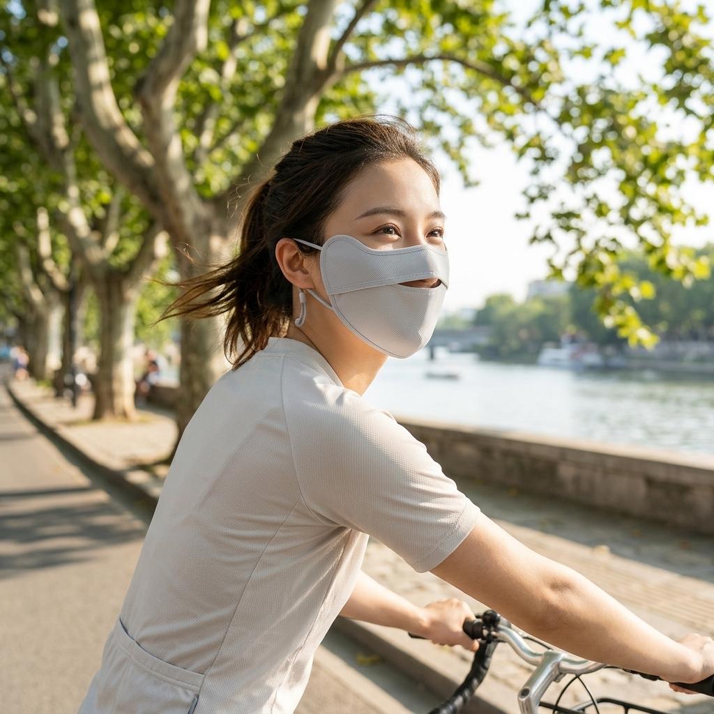 Ice Silk Sun Protections Mask For Women UV Protections Full Face-Cover With Eye Corner Guard Breathable Design