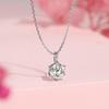 Zirconia Six-Claw Pendant Necklace: Elegant Fashion Design for Women - Perfect Gift for Girlfriend