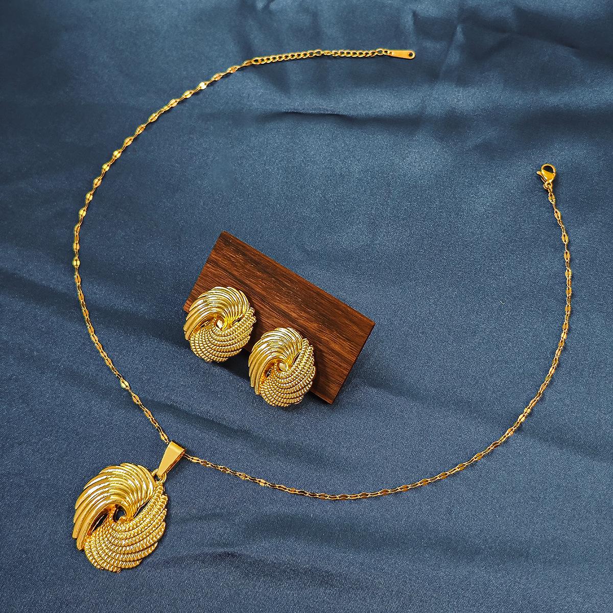 Ретро Геометрические Круглые Серьги, Простой Персонализированный Цветочный Овальный Полый Набор Украшений Для Женщин