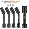 Schlag-Dreh-Sechskant-Steckkopf-Adapter 1/2-Zoll Antrieb Kardangelenk Cr-Mo Stahl Schraubenschlüssel Konverter 12-19mm