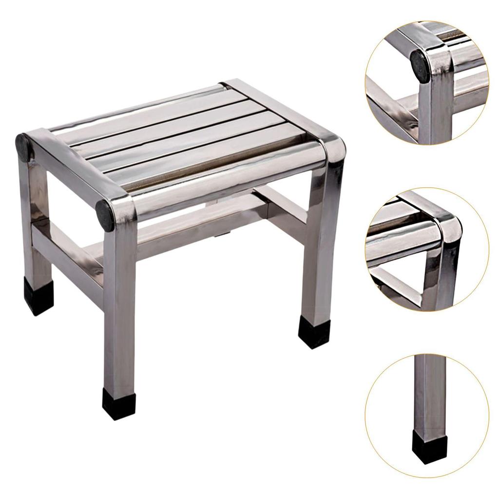 Metal Step Stool Non Slip Stable Toilet Portable Foot Rest Bath Stool for Apartment Kitchen Living Room Kids Elderly Senior