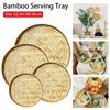 1 Stück DIY Dekoratives Bambussieb Runde Kehrschaufel Dessertteller Langlebiges Küchenaufbewahrungstablett