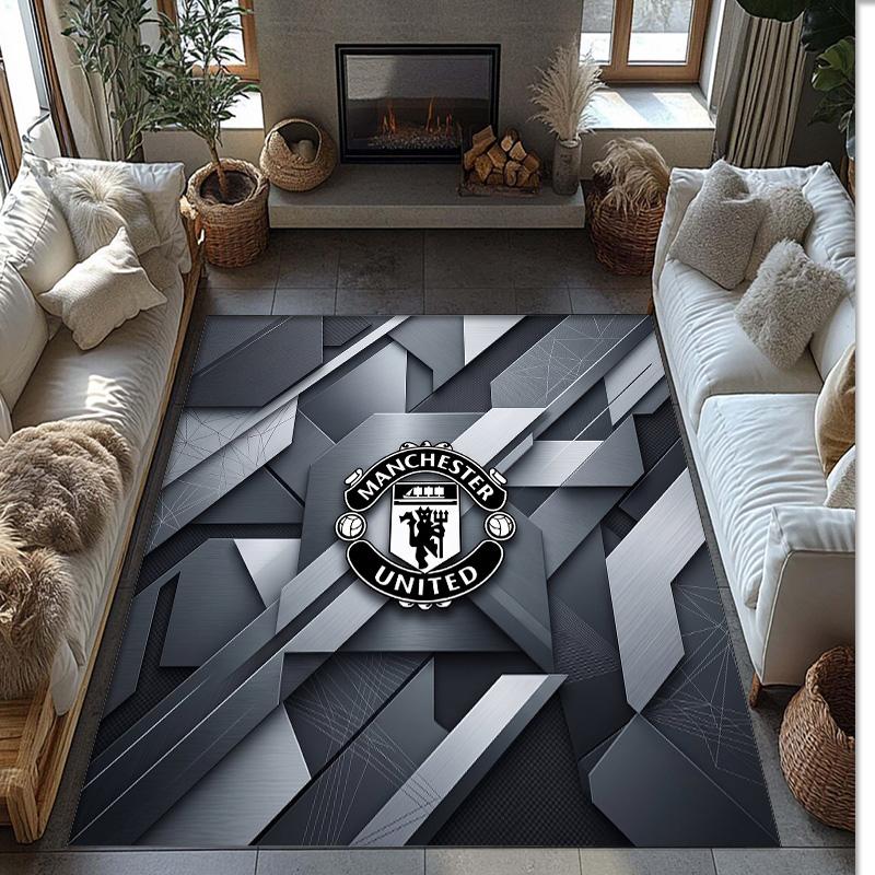 Manchester United Geprint Flanellen Vloerkleed Niet-Glijdend Zacht Polyester Vloerkleed Binnen Decoratie Mat voor Slaapkamer Woonkamer Bank