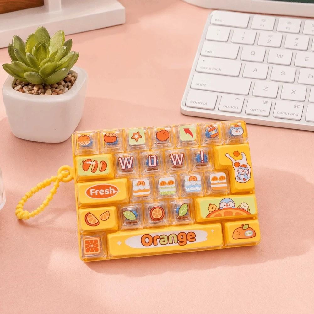 Transparent Dual-Tone Mini Keyboard Pendant 26-Key Keyboard Keychain Kids Bag Pendant