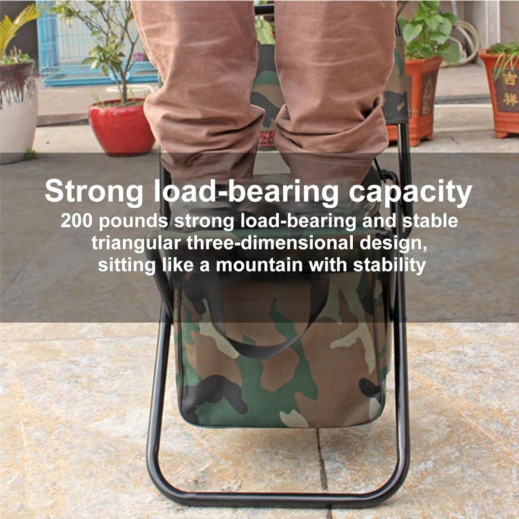 Fishing Chair with Cooling Bag with Backpack Folding Chair Backpack Chairs for Adults Backpack Stool For RV Hiking, Hunting