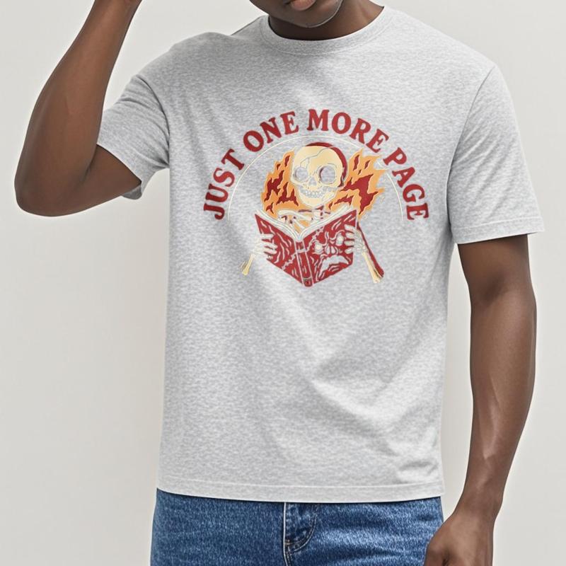 Casual summer For him t shirt Skeleton Reading Book With Flames Short Sleeve Workout O Neck tees men cotton tshirt male tops