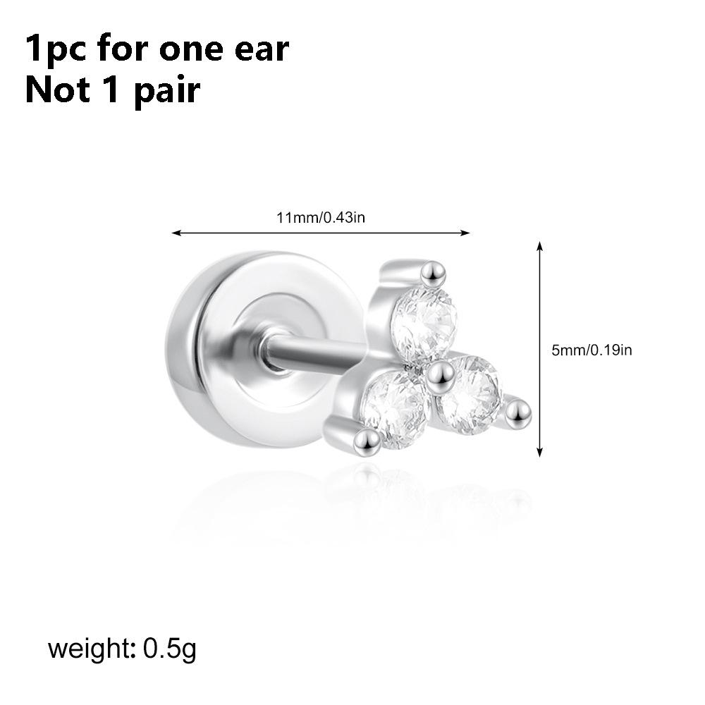 1PC Stainless Steel Star Moon Sun Stud Earrings For Women Simple Daily Wear Cartilage Piercing Earring Punk Unisex Rock Jewelry